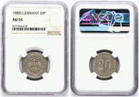 Germany Empire 20 Pfennig 1888J NGC AU 55