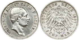 Germany SAXONY 5 Mark 1907 E