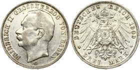 Germany BADEN 3 Mark 1909G