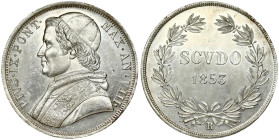 Italy PAPAL STATES 1 Scudo 1853-VIIIR + VIDEO