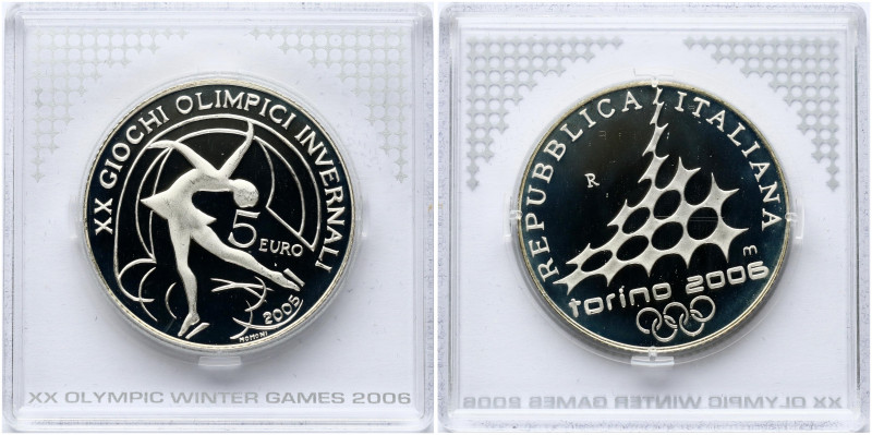 Italy 5 Euro 2005 2006 XX Winter Olympics - Turin. Obverse: XX Winter Olympic Ga...