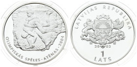 Latvia 1 Lats 2002 Athens Olimpics - PROOF