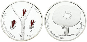Latvia 1 Lats 2010 Restoration of Independence 20 Years - PROOF