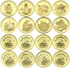 Liberia 10 Dollars 2008 SET of 8 Coins
