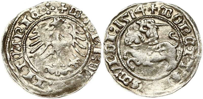 Lithuania 1/2 Grosz 1514 Vilnius. Sigismund I the Old (1506-1548). Obverse: Eagl...