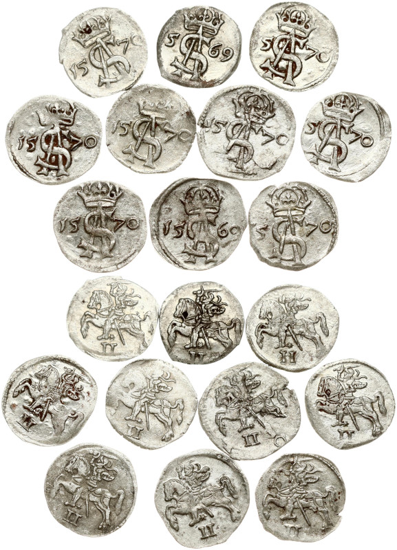 Lithuania. Zygmunt II August (1545-1572). Dwudenar 1569 - 2 pcs & 1570 - 8 pcs. ...