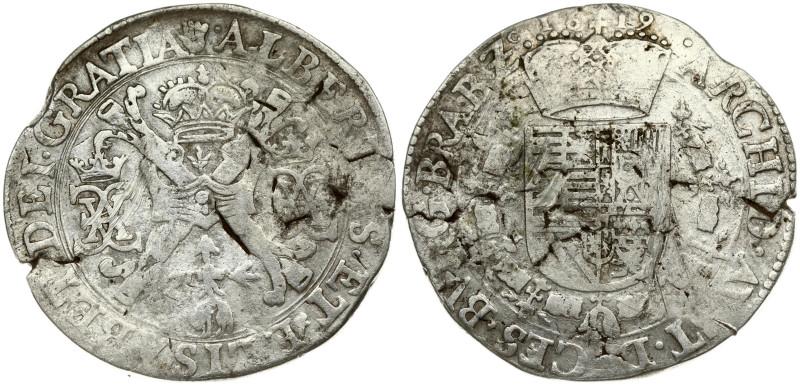 Spanish Netherlands BRABANT. Albert & Isabella (1612-1621). Patagon 1619 Antwerp...