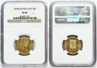 Netherlands 10 Gulden 1824B NGC XF 45