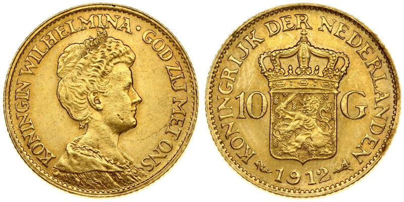 Netherlands. Wilhelmina I (1890–1948). 10 Gulden 1912. Gold. Fr. 349, KM 149