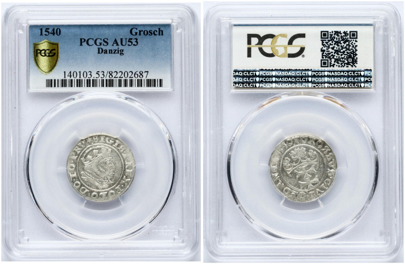 Poland. Zygmunt I Stary (1506-1548). Grosz 1540 Gdansk. Silver. Kop. 7324. PCGS ...