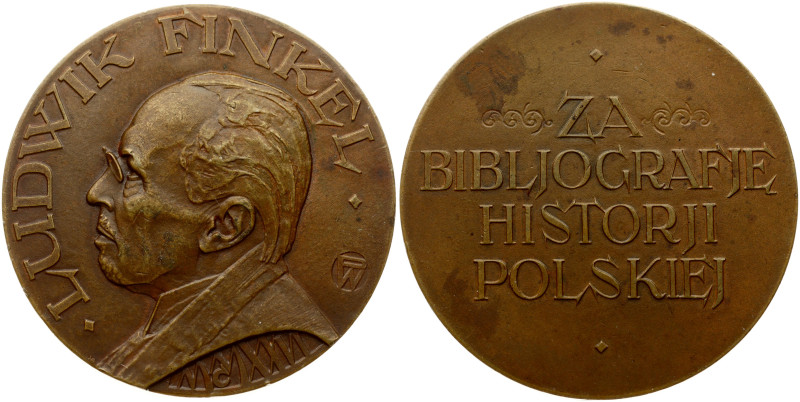 Poland. Medal 1926 Ludwik Finkel (bibliographer). Warszawa. Mintage 200 pcs. Bro...