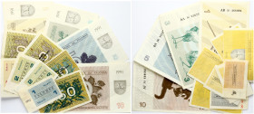 Lithuania 0.10 - 10 Talonas (1991-1992) Banknotes Lot of 12 Banknotes