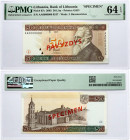 Lithuania 50 Litų 2003 Basanavičius Banknote PAVYZDYS- SPECIMEN PMG 64 EPQ