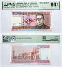 Lithuania 20 Litų 2007 Maironis Banknote PAVYZDYS- SPECIMEN PMG 66 EPQ