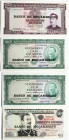 Mozambique 50 - 500 Escudos (1961-1967) Banknotes. Lot of 4 Banknotes