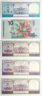 Suriname 5 - 100 Gulden (1982-2000) Banknotes Lot of 5 Banknotes