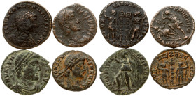 Roman Empire 1 Follis ND (337-378) Lot of 4 Coins