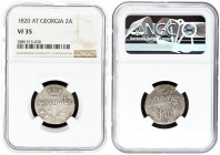 Russia For Georgia 1 Doble abaz 1820 АТ NGC VF 35
