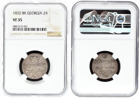 Russia For Georgia 1 Doble abaz 1832 ВК NGC VF 35