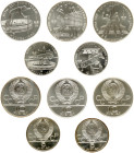 Russia 5 & 10 Roubles (1978-1979) 1980 Olympics SET Lot of 5 Coins