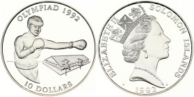 Solomon Islands 10 Dollars 1992 Summer Olympics Barcelona Boxing