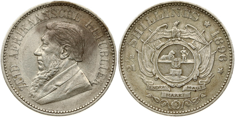 South Africa 2½ Shillings 1896 Silver 14.03g. Small Scratches. KM-7
