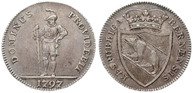 Switzerland, BERN. 1/2 Taler 1797. Silver. HMZ 2-219c; KM 151. Old patina.