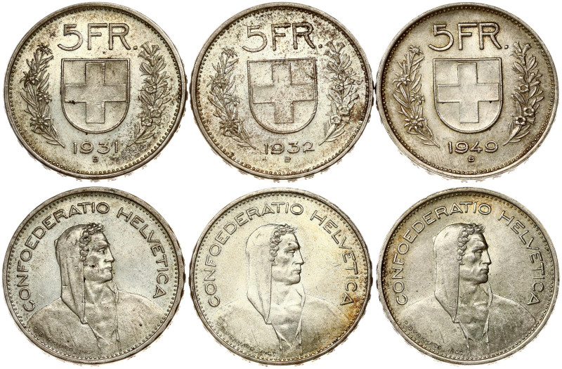 Switzerland 5 Francs (1931-1949) Herdsman. Obverse: Bust of curly-haired herdsma...