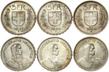 Switzerland 5 Francs (1931-1949) Herdsman Lot of 3 Coins