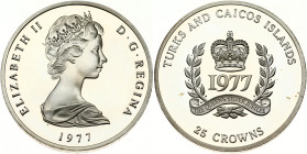 Turks and Caicos Islands 25 Crowns 1977 25th Anniversary of the Accession of Queen