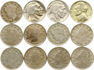 USA 5 Cents (1883-1943) Lot of 12 Coins