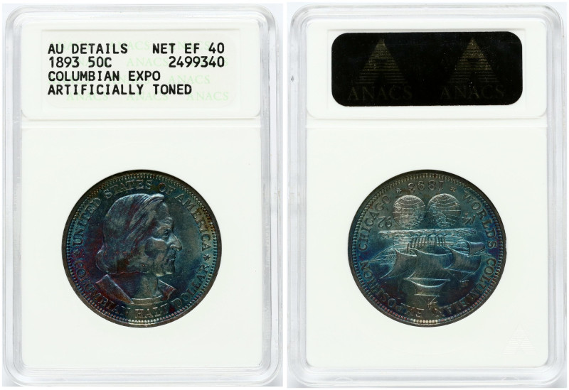 USA 1/2 Dollar 1893 Columbian Exposition. Obverse: Portrait of Columbus facing r...