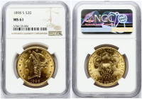 USA 20 Dollars 1898 S NGC MS 61