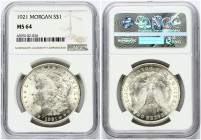 USA 1 Dollar 1921 'Morgan Dollar' Philadelphia NGC MS 64