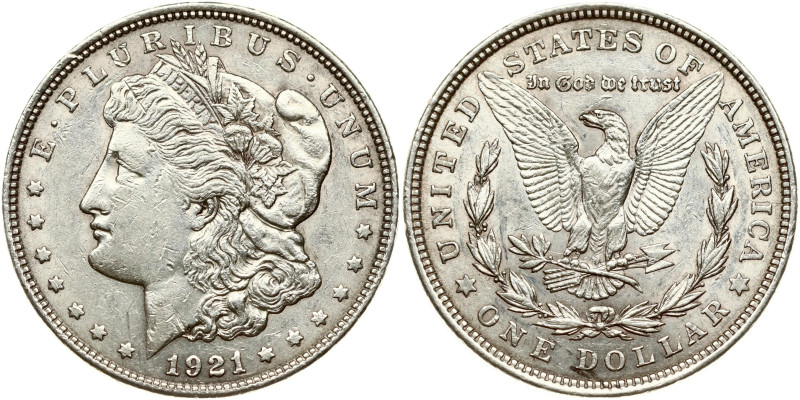 USA 1 Dollar 1921 'Morgan Dollar' Philadelphia. Silver 26.75g. KM-110.