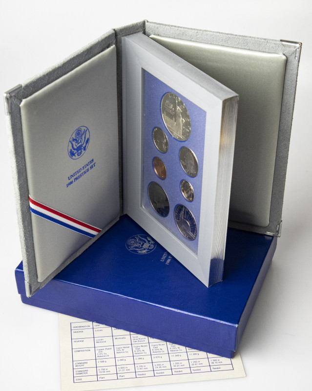 USA 1 Cent - 1 Dollar 1986 Liberty Prestige SET. Copper plated zinc. Copper-nick...