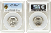 USA 5 Cents 1989 P Error Mint PCGS MS64