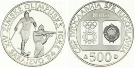 Yugoslavia 500 Dinara 1983  Biathalon