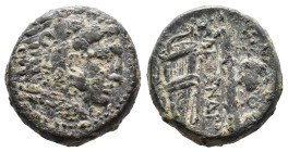 (Bronze, 7.24g 20mm) MACEDON KINGDOM. Alexander III The Great, 336-323 BC. AE Bronze.