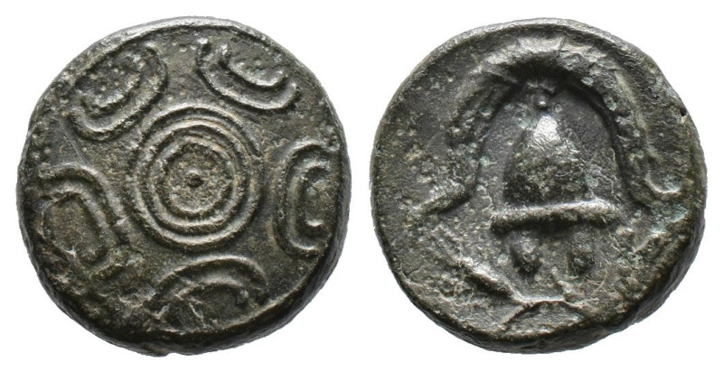 (Bronze, 3.20g 15mm) MACEDON KINGDOM. Alexander III The Great, 336-323 BC. AE Br...