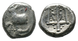 (Silver, 1.86g 11mm) THRACE. Byzantion. Circa 387/6-340 BC. Hemidrachm