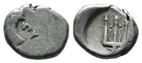 (Silver, 1.79g 12mm) THRACE. Byzantion. Circa 387/6-340 BC. Hemidrachm