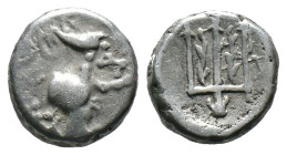 (Silver, 1.81g 12mm) THRACE. Byzantion. Circa 387/6-340 BC. Hemidrachm