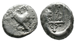 (Silver, 1.72g 11mm) THRACE. Byzantion. Circa 387/6-340 BC. Hemidrachm