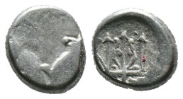(Silver, 1.70g 11mm) THRACE. Byzantion. Circa 387/6-340 BC. Hemidrachm