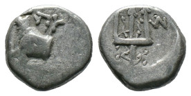 (Silver, 1.56g 12mm) THRACE. Byzantion. Circa 387/6-340 BC. Hemidrachm