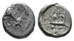 (Silver, 1.70g 12mm) THRACE. Byzantion. Circa 387/6-340 BC. Hemidrachm