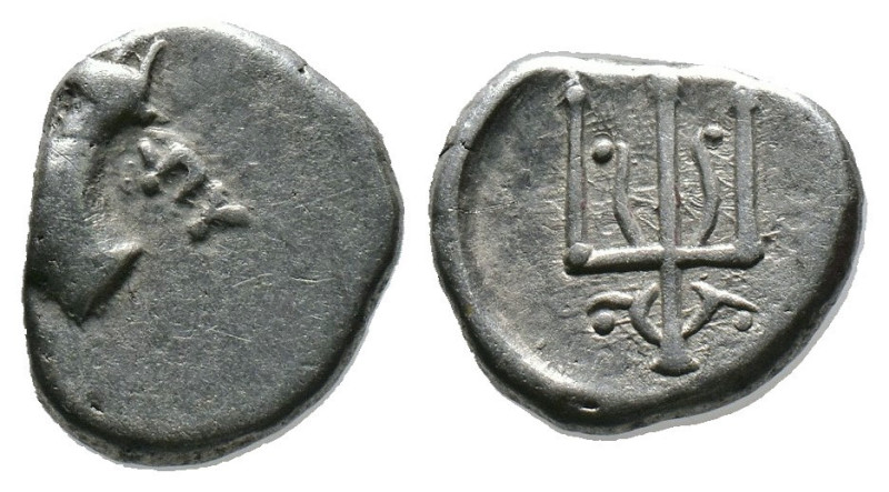 (Silver, 1.75g 12mm)THRACE. Byzantion. Circa 387/6-340 BC. Hemidrachm