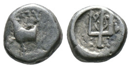 (Silver, 1.87g 12mm) THRACE. Byzantion. Circa 387/6-340 BC. Hemidrachm
