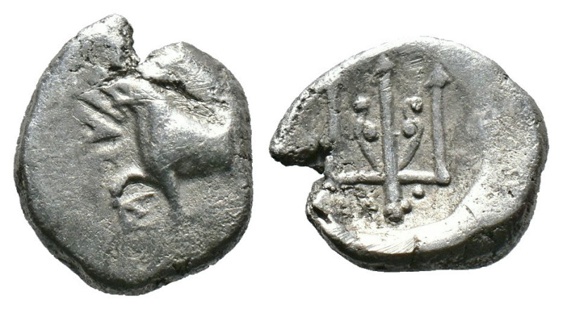 (Silver, 1.75g 13mm) THRACE. Byzantion. Circa 387/6-340 BC. Hemidrachm